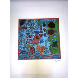 Yayoi Kusama Lithografie off set 50x65 cm handtekening op plaat met certificaat