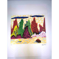 Yayoi Kusama Lithografie off set 50x65 cm handtekening op plaat met certificaat