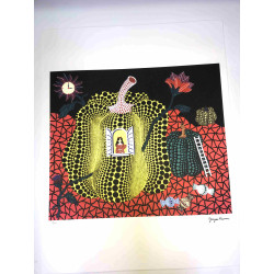 Yayoi Kusama  Litografia off set cm 50x 65 firma su lastra con certificato