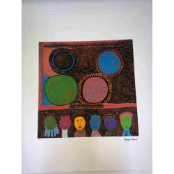 Yayoi Kusama Lithografie off set 50x65 cm handtekening op plaat met certificaat
