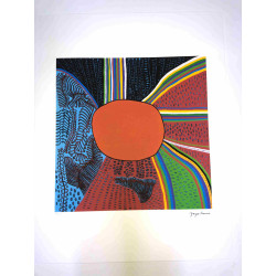 Yayoi Kusama  Litografia off set cm 50x 65 firma su lastra con certificato