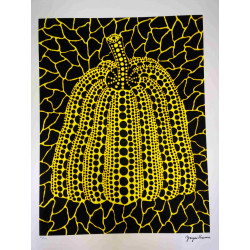 Yayoi Kusama Lithografie off set 50x65 cm handtekening op plaat met certificaat
