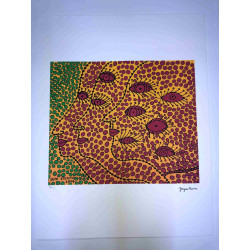Yayoi Kusama Lithografie off set 50x65 cm handtekening op plaat met certificaat