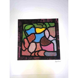 Yayoi Kusama Lithografie off set 50x65 cm handtekening op plaat met certificaat