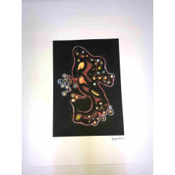 Yayoi Kusama Lithografie off set 50x65 cm handtekening op plaat met certificaat