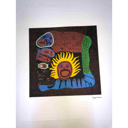 Yayoi Kusama Lithografie off set 50x65 cm handtekening op plaat met certificaat