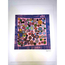 Yayoi Kusama Lithografie off set 50x65 cm handtekening op plaat met certificaat
