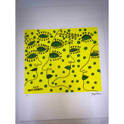 Yayoi Kusama Lithografie off set 50x65 cm handtekening op plaat met certificaat