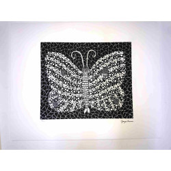 Yayoi Kusama 50x65 cm-ko sinadura ziurtagiria duen plakan egindako litografia