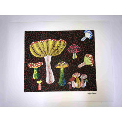 Yayoi Kusama Litografía off set 50x65 cm firma en plancha con certificado