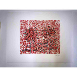 Yayoi Kusama Litografía off set 50x65 cm firma en placa con certificado