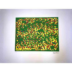 Yayoi Kusama  Litografia off set cm 50x 65 firma su lastra con certificato