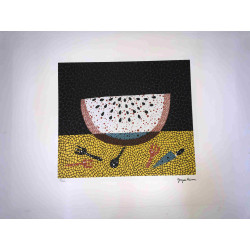 Yayoi Kusama Off set lithograph cm 50x 65 signature on plate with certificate