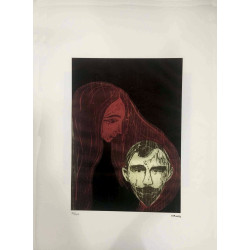 Edvard Munch litho uit set 50x70 cm